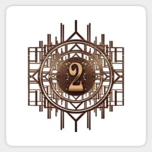 Number two golden age vintage artdeco style Sticker